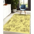 thumbnail image 4 of Jurassic Decorative Rug, Arrangement of Various Dinosaurs Illustrations Skeleton Biology Historic, Quality Carpet for Bedroom Dorm and Living Room, 6 Sizes, Pastel Yellow, by Ambesonne, 4 of 4
