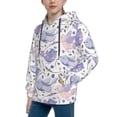 thumbnail image 2 of KLL Unisex Kids Boys Girls Hooded Pocket Pullover Hoodies-Lavender Flowers, 2 of 5