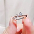 thumbnail image 1 of Anillo de plata de ley S925 con diamante de 1 quilate, anillo de diamantes para mujer, propuesta de boda, pareja, anillo de boda de moissanita, 1 of 5