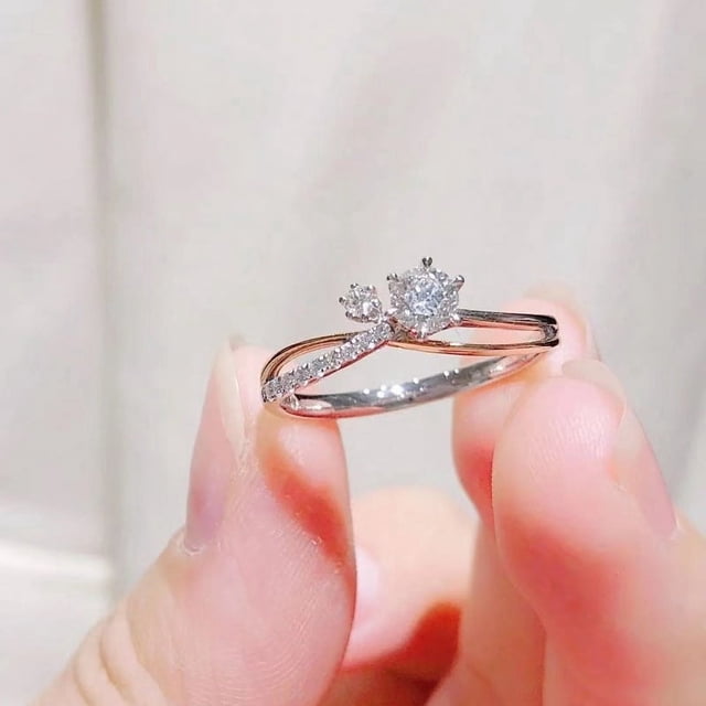 Anillo de plata de ley S925 con diamante de 1 quilate, anillo de diamantes para mujer, propuesta de boda, pareja, anillo de boda de moissanita