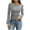 Gray-shirts, variant on Women's Trendy Long Bell Sleeve Shirts Solid Round Neck Tops Winter Pleated Pullover Blouse