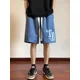 thumbnail image 3 of Pantalones cortos con estampado de espuma y letras americanas para hombre, pantalones cortos de verano a la moda de hip hop Y2K, pantalones cortos de baloncesto para gimnasio y ropa de calle para homb, 3 of 5