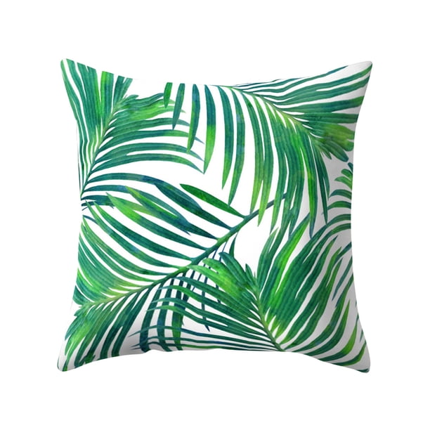 Fundas de almohada, fundas de almohada, fundas de almohada decorativas para el hogar con hojas suculentas y fundas de almohada, hojas de flores verdes, fundas de cojín para el coche y funda de almohad