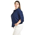 thumbnail image 2 of Blusa de manga 3/4 Roman Fashion /Tallas Extras, 2658 (Azul marino) azul marino 36, 2 of 6