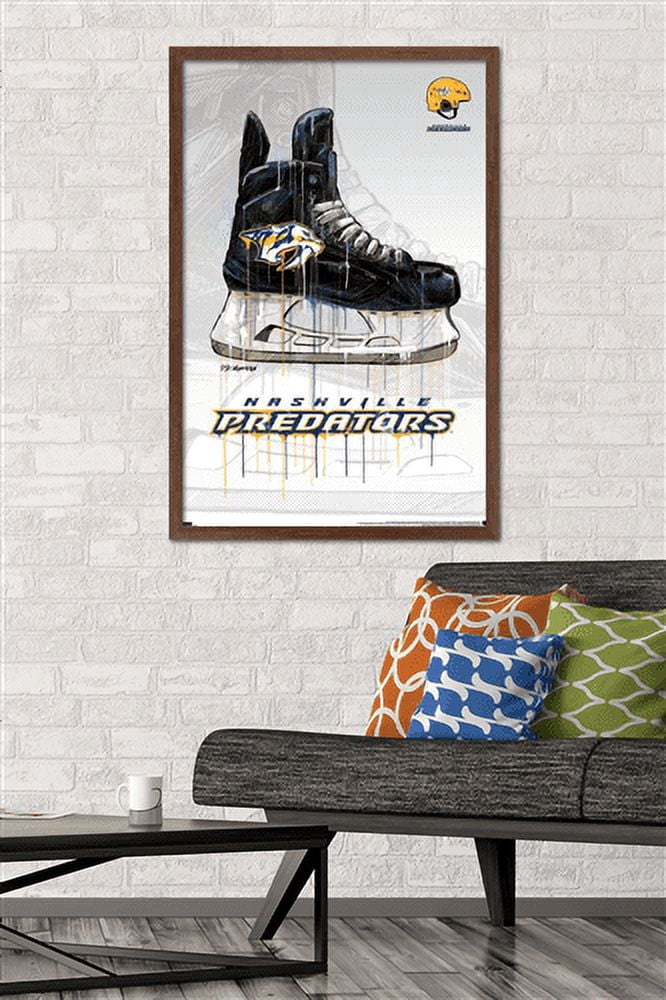 NHL Nashville Predators - Drip Skate 21 Wall Poster, 22.375" x 34", Framed