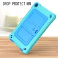 thumbnail image 5 of Shockproof Case for Galaxy Tab A 8.0 inch, Heavy Duty Stand Anti Scratch Drop-Proof Protection Kids Case with Hand Shoulder Strap for Galaxy Tab A 8.0 2019 Release SM-T290/T295/T297,Aqua & Blue, 5 of 7