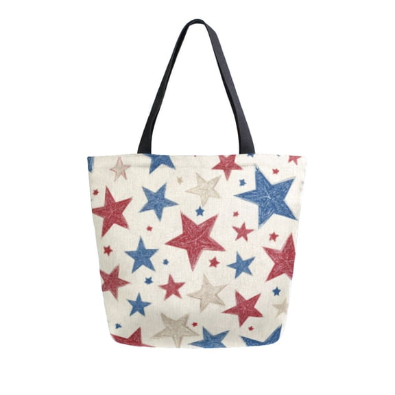 DIXRUYEE Tote Bag Women Weekender Travel Bag Shoulder Handbag Patriotic Star Medley Printed