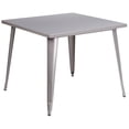 thumbnail image 1 of 35.5'' Square Blue Metal Indoor-Outdoor Table, 1 of 9