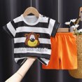 thumbnail image 2 of KPOPLK Toddler Little Boys Clothes Summer Baby Boy 1t 2t 3t 4t 5t Short Sleeve T-Shirt Shorts Set Summer Outfits(4-5 Years,Black), 2 of 4