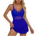 thumbnail image 2 of Antinious Women Solid V-Neck Swim Dress Lightweight Relaxed Breathable Soft Beach Fashion, 2 of 5