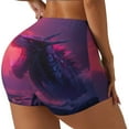 thumbnail image 3 of Workout Shorts Women, Mystical Dragon Under Moon Biker Shorts for Women Running Gym Spandex Shorts Tummy Control, 3 of 8