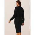 thumbnail image 4 of DARING DIVA Women's Winter Sweater Sets Cardigan and Midi Skirts M Black, 4 of 5