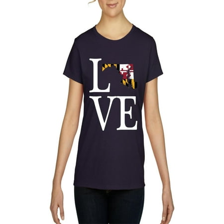 - Love Maryland Women Shirts T-Shirt Tee