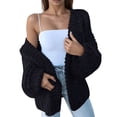 thumbnail image 2 of Womens Chunky Cardigan Cable Knit Oversized Open Front Cardigan Sweaters Black XL, 2 of 6