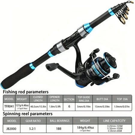 1 Set Complete Sea Fishing Rod and Reel Combo - Durable Telescopic Design for Long-distance Casting - Perfect for Beginners with Essential Tackle Kit Included