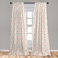 thumbnail image 5 of Ambesonne Cartoon Curtains, Repetitive Little Ones Fun, Pair of 28"x63", Ivory Pink and Blue, 5 of 5
