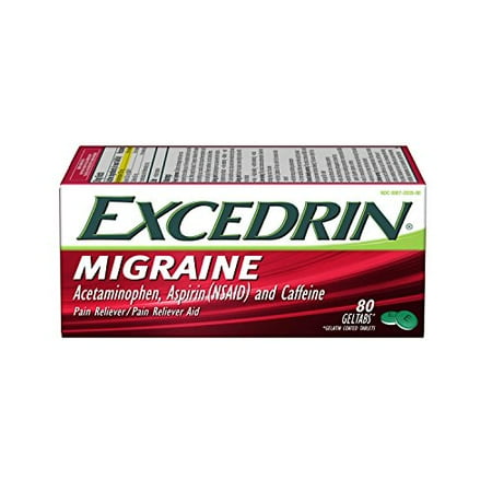 2 Pack Excedrin Migraine Pain Reliever 80 Geltabs Each (160 Total)
