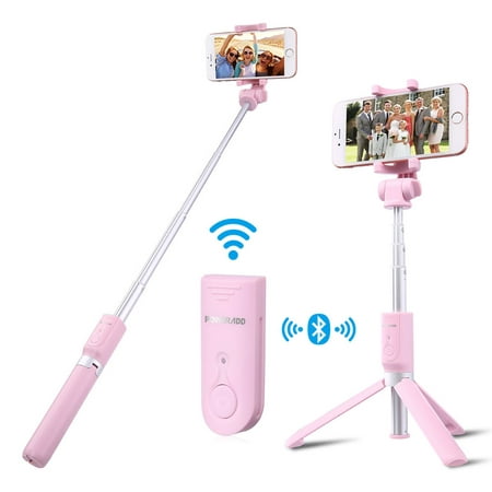 Poweradd Bluetooth Selfie Stick Tripod Remote Shutter Extendable Wireless Selfie Stick for iPhone X Samsung With Wireless Detachable Tripod (Best Gopro Selfie Stick)