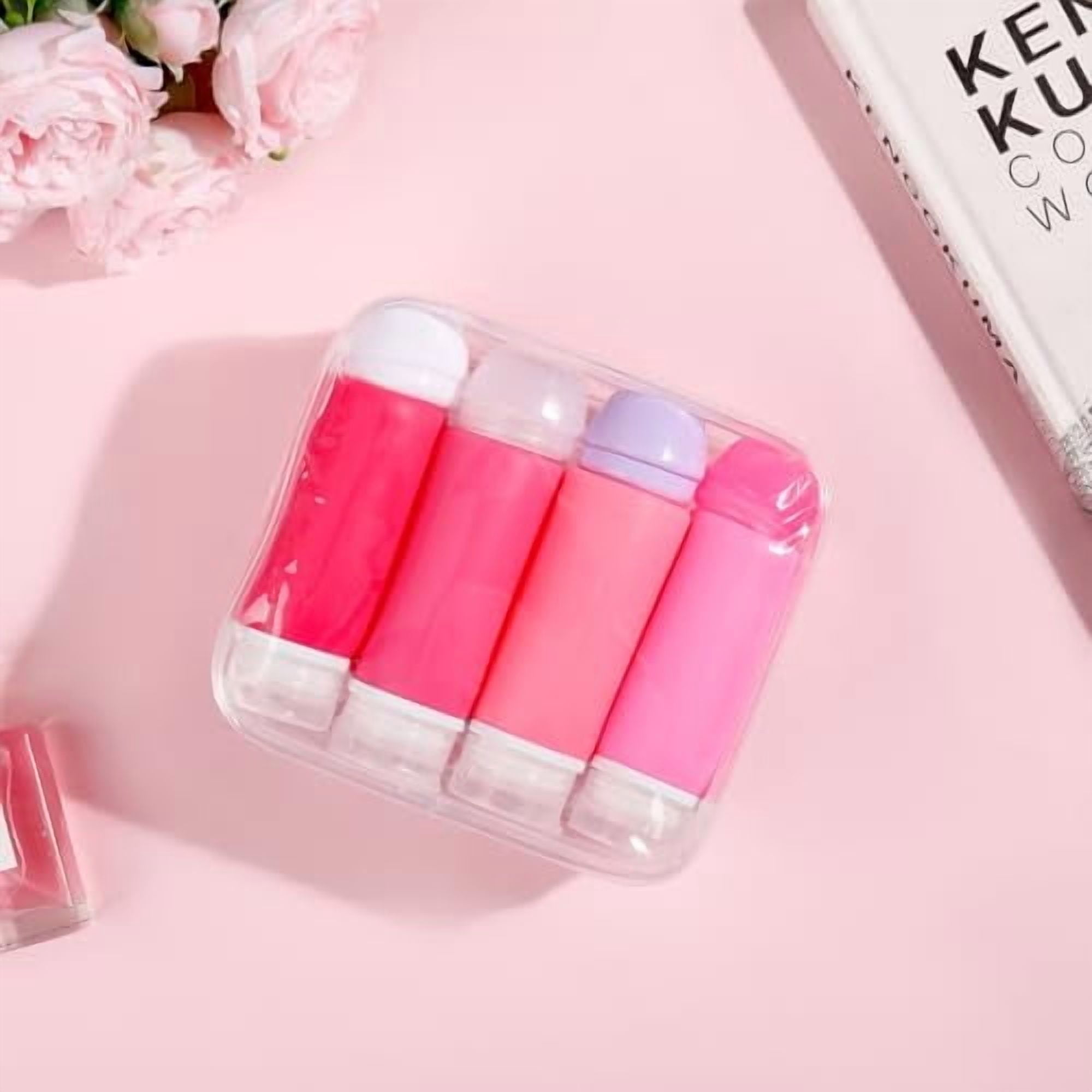 21 Pack Travel Bottles for Toiletries, Leak-Proof TSA Compliant Silicone Travel Size Containers for Shampoo and Conditioner, BPA Free with Toiletry Bag (Pink)