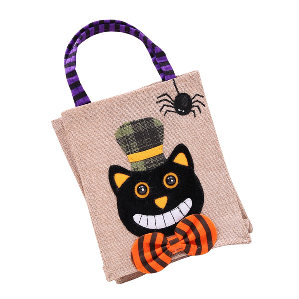 Details about   Halloween Trick or Treat Tote Bag Reusable Candy Gifts Grocery Shopping Cat 
