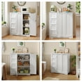 thumbnail image 2 of Pantry Storage Cabinet, Lofka Kitchen Cabinet with Adjustable Shelves, 4 Drawers & Cabinet Doors, White, 2 of 10