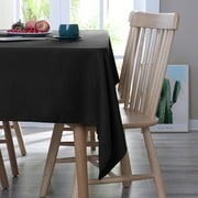 Nappe solide décorative infroissable et résistante à l'eau nappes anti-déversements tables rectangulaires 54x84 pouces noir