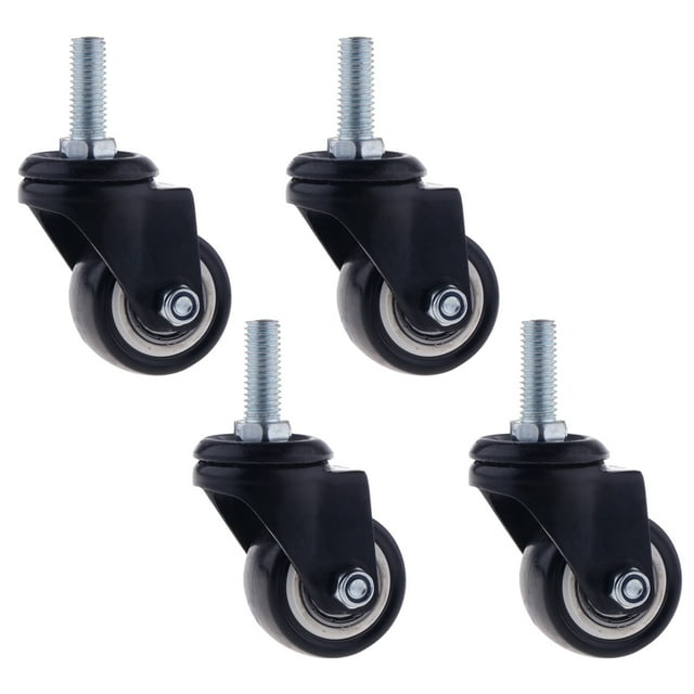 4 piezas 1,5 pulgadas rueda giratoria de placa giratoria de goma silenciosa M10 para electrodoméstico muebles de oficina / hogar / hardware Macarena Ruedas giratorias de placa giratoria