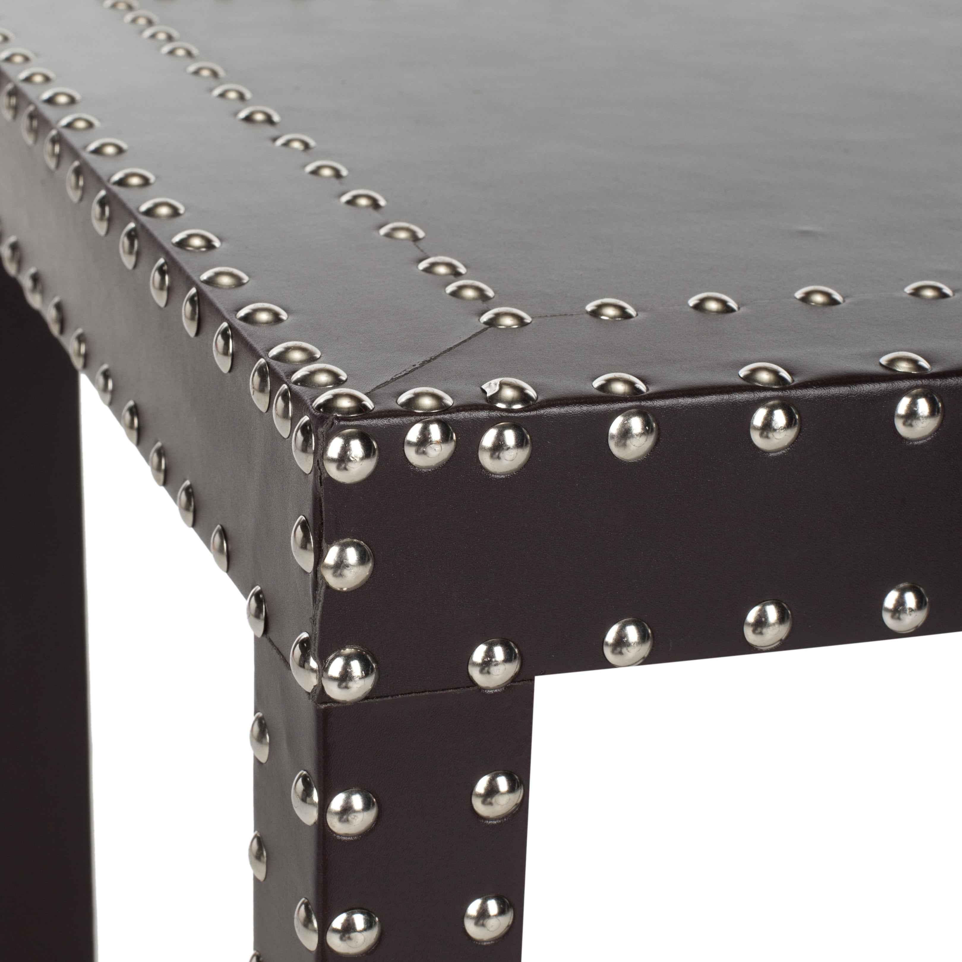 SAFAVIEH Lena Contemporary PU Leather End Table, Charcoal