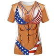 thumbnail image 6 of Wxolcjlv Women's Tee Tops Funny Bikini Print Crew Neck Short Sleeve Independence Day Holiday Casual Shirt,Sizes S-XXL, 6 of 7