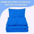 thumbnail image 3 of KOMFIT 800 Thread Count Pinch Pleated Duvet Cover set 100% Egyptian Cotton with Zipper Closure & Corner Ties 1 Duvet CoverEgyptian Blue Solid , Twin/Twin XL (68x90), 3 of 6