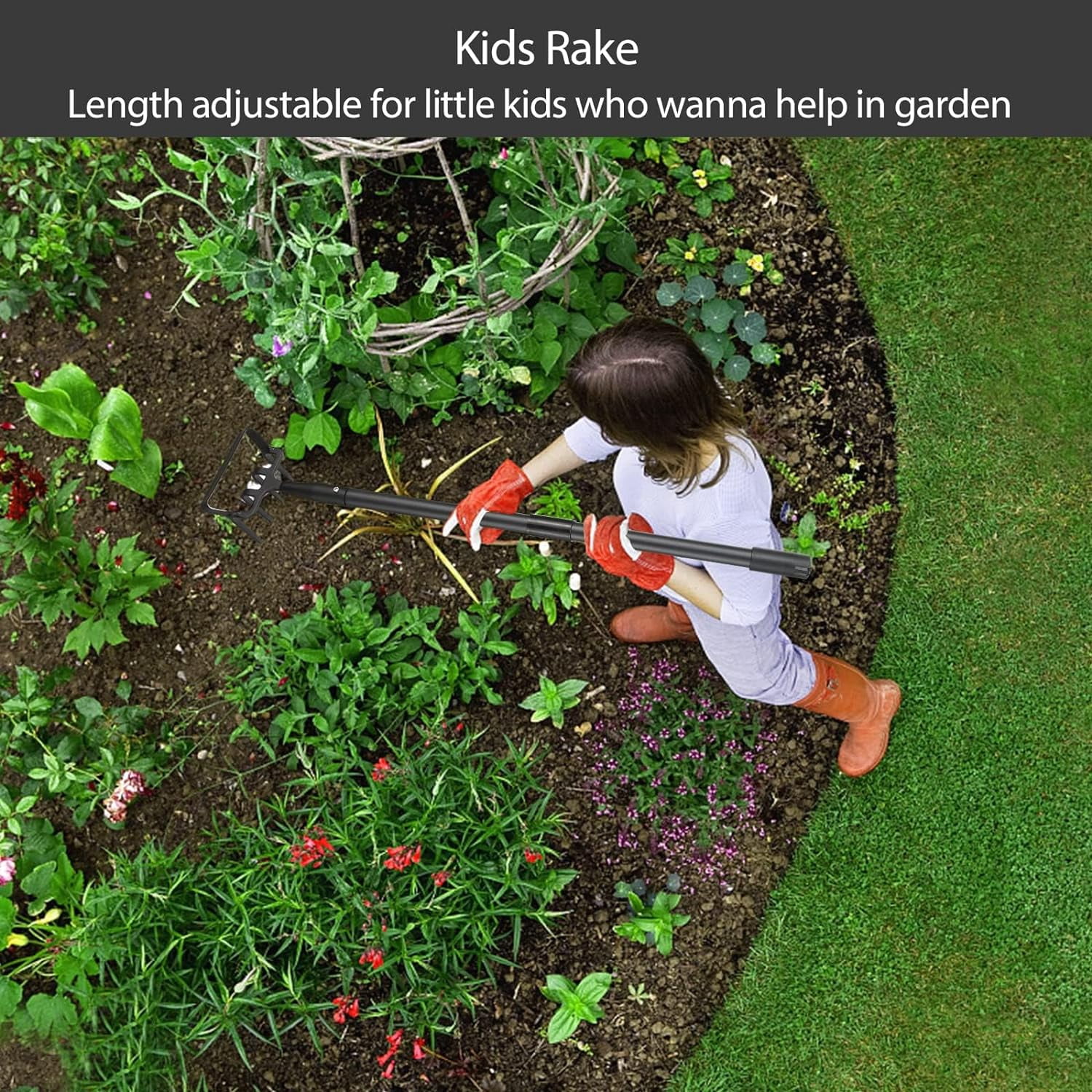 LCOKEIY Stirrup Hoe and Cultivator with Adjustable Handle 32-73inch, Heavy Duty Scuffle Garden Hoe Gardening Hand Tools