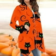 thumbnail image 4 of Blusa de manga larga para mujer, informal, con estampado de Halloween, estilo cárdigan Fridja hkj2747, 4 of 6