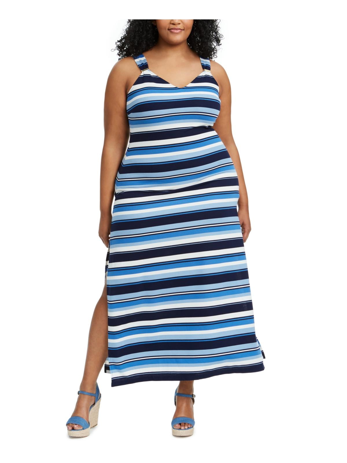 michael kors striped maxi dress