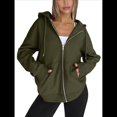 thumbnail image 2 of Sudaderas con Capucha y Cremallera para Mujer, Sudaderas Extragrandes, Conjuntos de Moda Escolar para Otoño, Chaquetas Informales, Ropa de Invierno Verde XL, 2 of 9