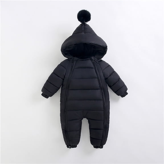 LEKWK Baby Warm Snowsuit Newborn Infant Winter Jumpsuit Hooded Zipper Romper Thermal Thick Coverall Sleep Bag Outdoor Travel Cold Weather Playwear 0-30M