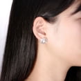 thumbnail image 2 of Baguette Cut Stud Earrings for Women Cubic Zirconia Simulated Pearl Ginger Lyne Collection, 2 of 6