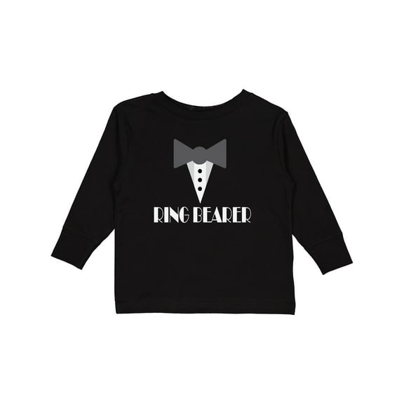Inktastic Ring Bearer Mock Tux Tuxedo Boys Long Sleeve Toddler T-Shirt
