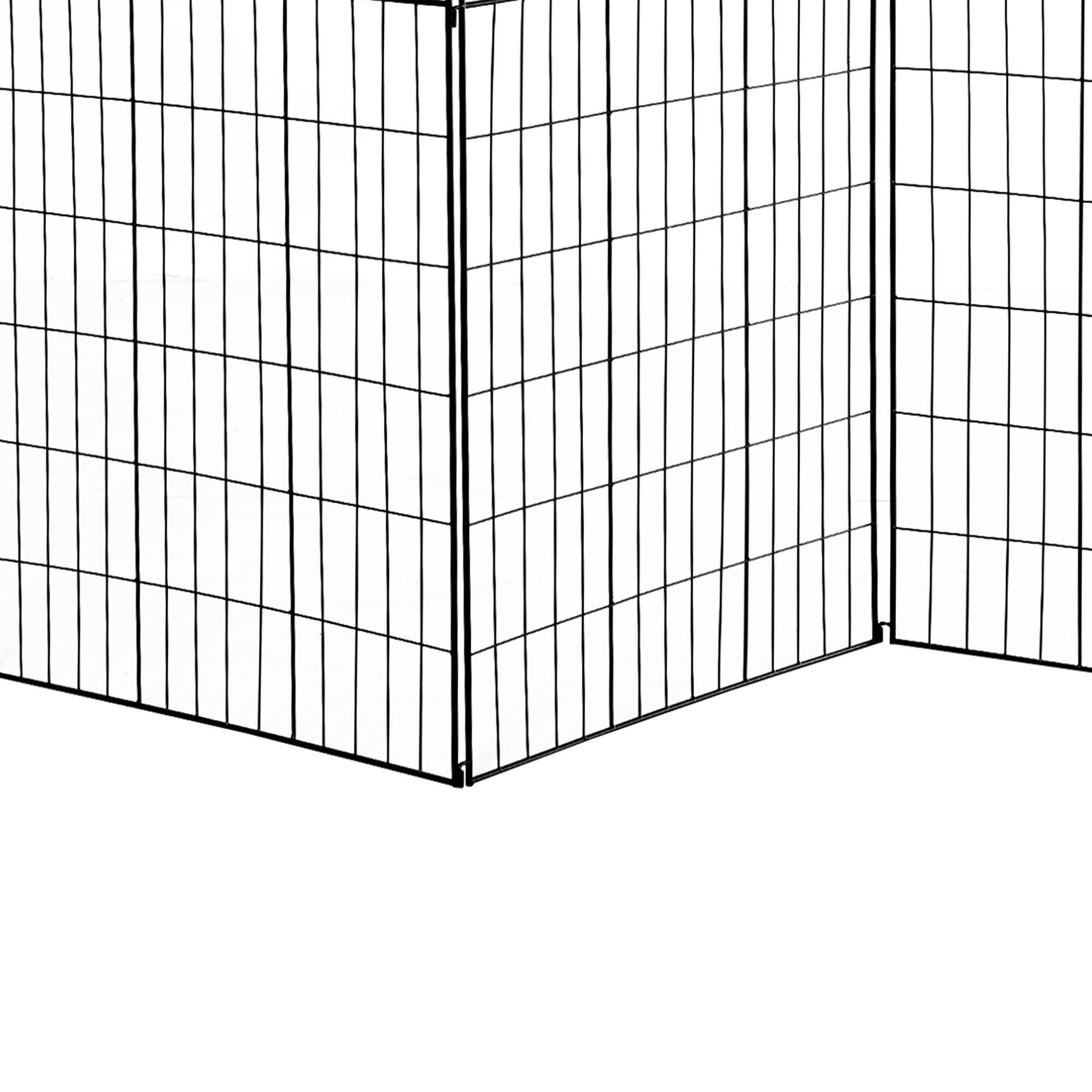 Fence Panels, Garden Decorative Fence Panel, 4 Pack, 44 x 36-Inch, Linear Length 12 Feet, Steel Border Folding Fence for Garden Landscaping, Black Privacy Fence,Steel Fence Gate