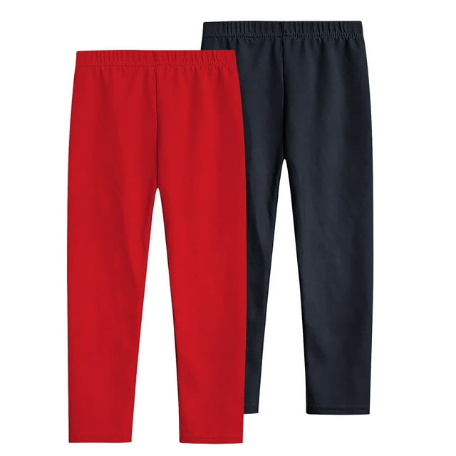 Timegard Girls Clothes 2pc Slim Fitting Pants Lightweight Solid Color Everyday Casual Stretch Leggings