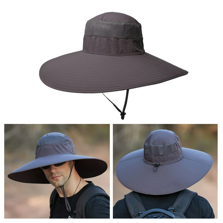ilfioreemio Super Wide Brim Sun Hat for Men UPF50+ UV Protection Waterproof  Boonie Bucket Hat for Fishing, Hiking, Camping, Gardening 