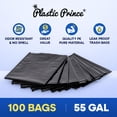 thumbnail image 7 of Plastic Prince 55 Gallon Trash Bags 3 Mil Fit Rubbermaid Brute Rollout Round and Square 32-44 gal Trash Cans 36" x 50" Large Durable Heavy Duty Garbage Trash Can Liners, Black Pack of 100, 7 of 7