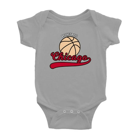 

Cute Chicago Baby Outfits Basketball Fan Sports Baby Clothes (Gray 18-24 Monthes)