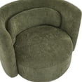 thumbnail image 4 of Christopher Knight Home Modern Swivel Accent Armchair, Round Design with Lumbar Pillow, Metal Base, Green, 4 of 9