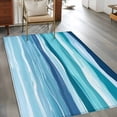 thumbnail image 5 of Rectangle Rug 4x6ft Area Rug, Summer Navy Blue Water Ripple Area Rugs for Living Room Bedroom, Watercolor Gradient Ombre Floor Mat Non-Slip Non-Shedding Carpet Indoor Accent Rugs, 5 of 9