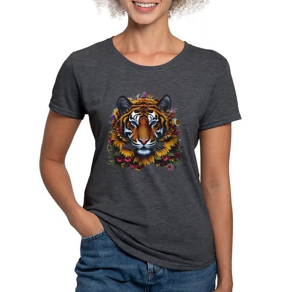 CafePress - Sunflower Tiger T Shirt - Womens Tri-blend T-Shirt