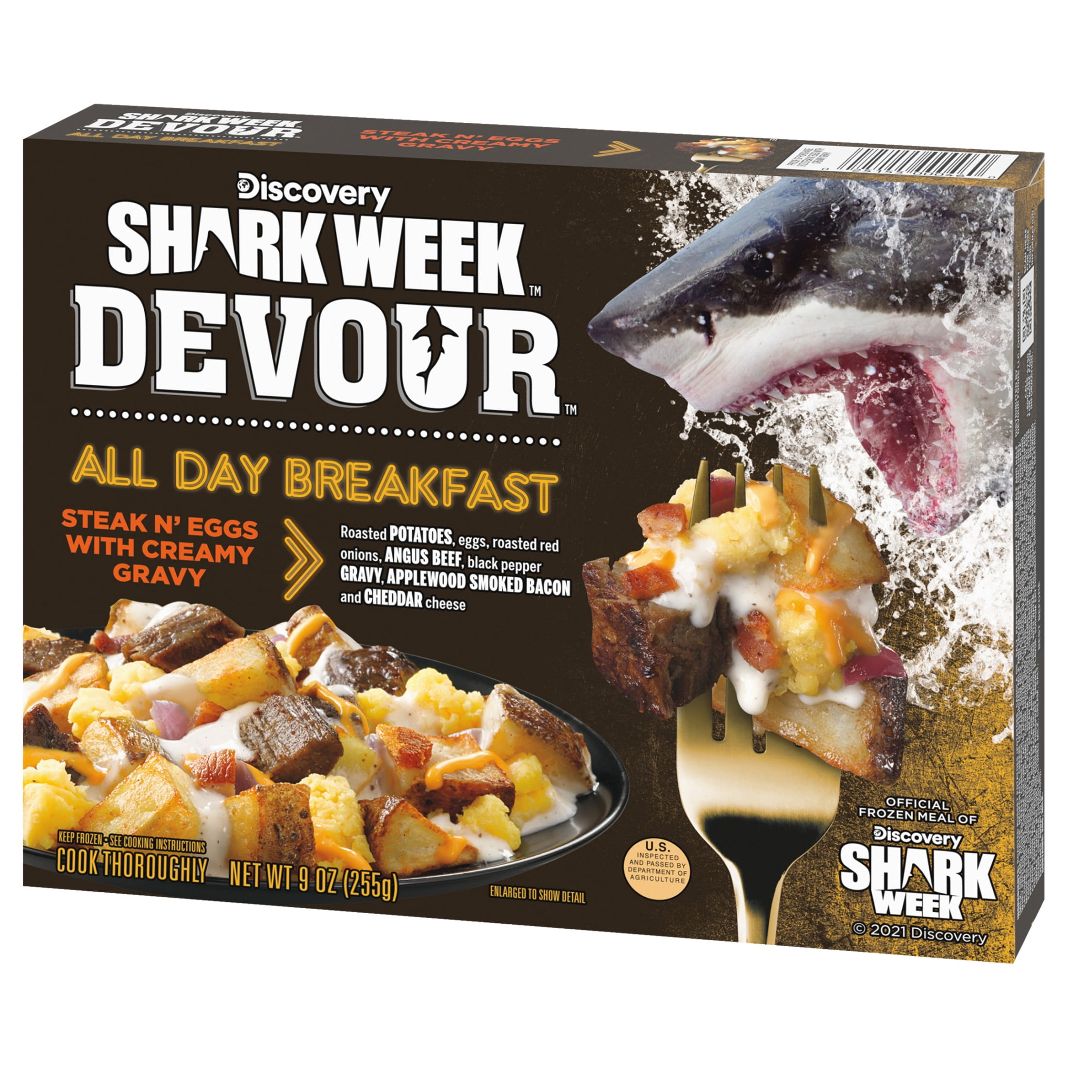 DEVOUR All Day Breakfast Steak N' Eggs with Smoked Bacon, Potatoes, Cheddar Cheese & Creamy Gravy Frozen Meal, 9 oz Box