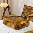 thumbnail image 4 of Erosebridal Gold Marbling Ombre Zipper Full Size Comforter Sets with Fitted Sheet and 2 Pillowcases for Women Men, Abstract Marble Print Zipper Bedding Set, Reversible, 4pcs, 4 of 6