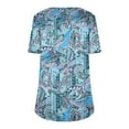 thumbnail image 4 of Staron Hauts d'Été pour Femmes Manches Courtes Chemises Amples Tendance Col Rond Plissé Habillé Décontracté Basique T-shirt, 4 of 5