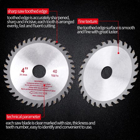 

Brrnoo Circular Saw Blade 4inches 40T Teeth Cemented Carbide Circular Saw Wood Cutting Tool Bore Diameter 20mm Saw Cutting Blade