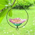 thumbnail image 6 of Outdoor Bird Bath,Hanging Glass Bird Bath Feeder with Metal Ring Frame–Colorful Flower-Shaped Birdbath,for Garden,Yard,Outdoor Decor, 6 of 8